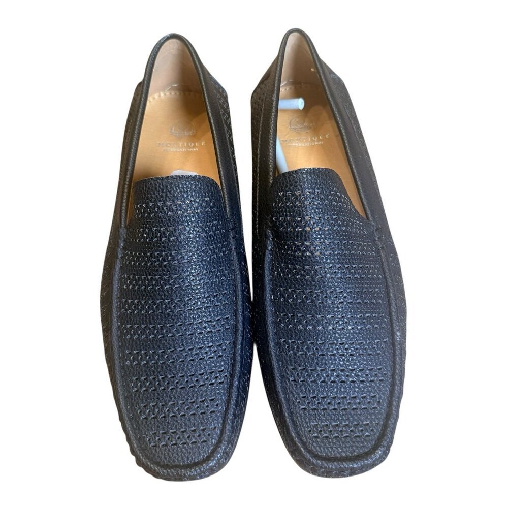 Montique Men's Black Weave Pattern Fashion Loafers Shoes Size 10.5  S22 - Picture 4 of 5